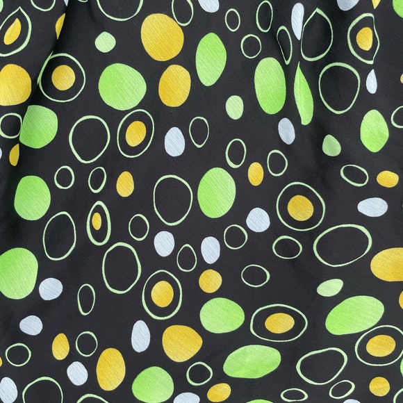 Y2K Abstract Neon Vintage Dress Women’s Small Retro Summer Outfit Green Yellow - Picture 6 of 6